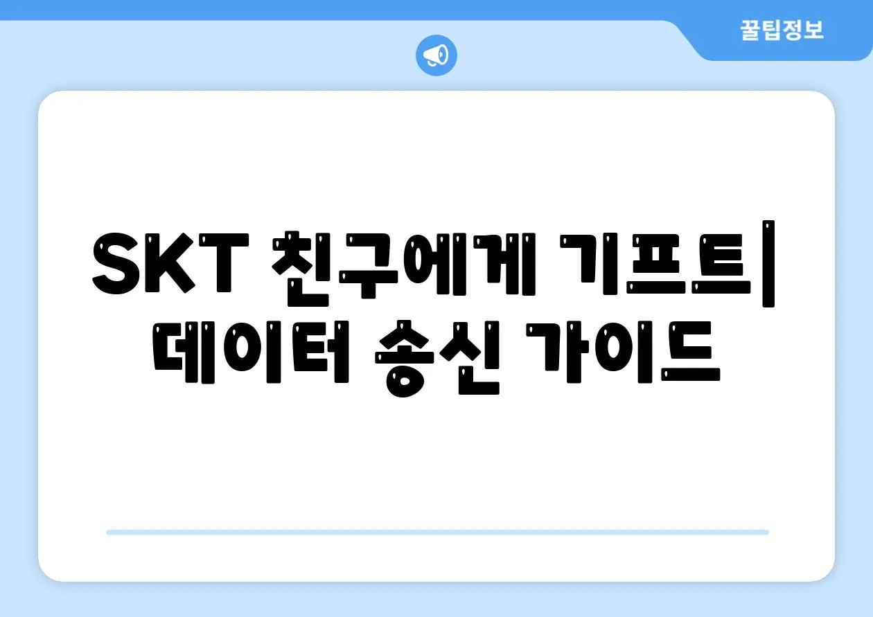 SKT 친구에게 기프트| 데이터 송신 가이드