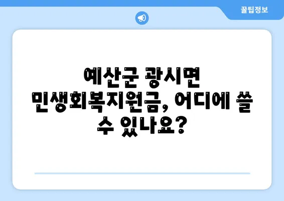 충청남도 예산군 광시면 민생회복지원금 | 신청 | 신청방법 | 대상 | 지급일 | 사용처 | 전국민 | 이재명 | 2024