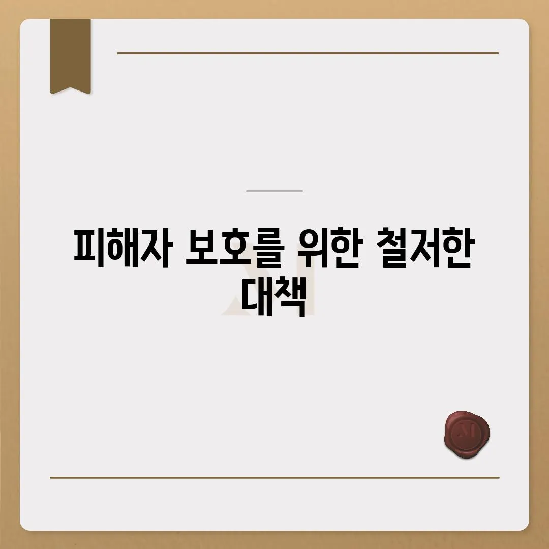 피해자 보호를 위한 철저한 대책