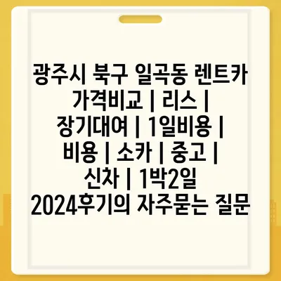 광주시 북구 일곡동 렌트카 가격비교 | 리스 | 장기대여 | 1일비용 | 비용 | 소카 | 중고 | 신차 | 1박2일 2024후기