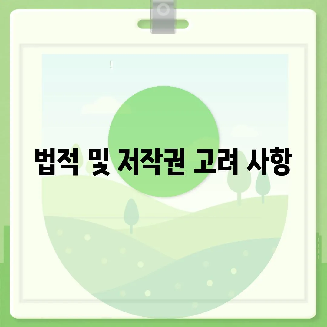 법적 및 저작권 고려 사항