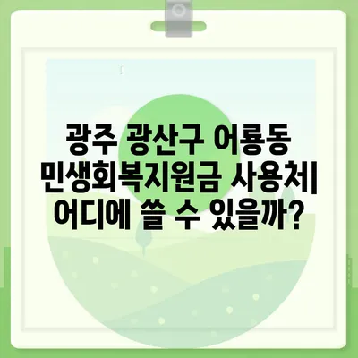 광주시 광산구 어룡동 민생회복지원금 | 신청 | 신청방법 | 대상 | 지급일 | 사용처 | 전국민 | 이재명 | 2024