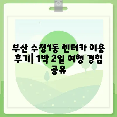 부산시 동구 수정1동 렌트카 가격비교 | 리스 | 장기대여 | 1일비용 | 비용 | 소카 | 중고 | 신차 | 1박2일 2024후기