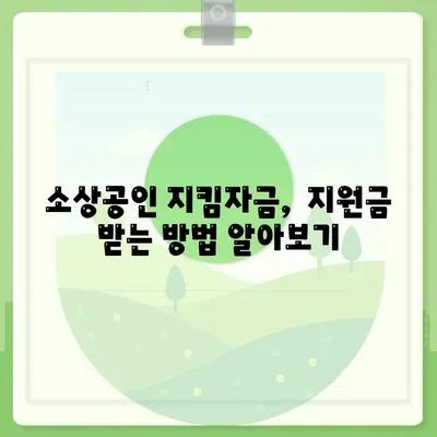 소상공인 지킴자금 신청