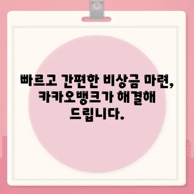 카카오뱅크 비상금 대출