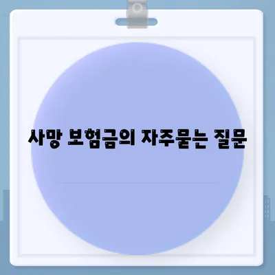 사망 보험금