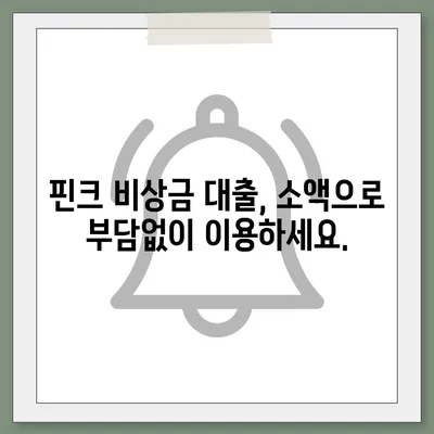 핀크 비상금 대출, 급할 때 딱! 빠르고 간편하게 이용하는 방법 | 비상금, 소액대출, 핀크, 대출