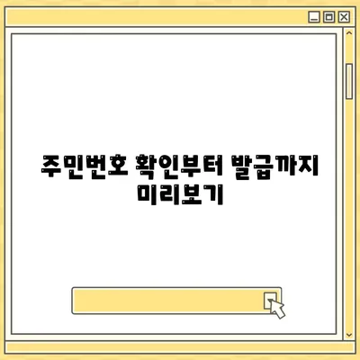 주민번호 확인부터 발급까지 미리보기