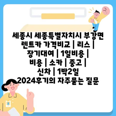 세종시 세종특별자치시 부강면 렌트카 가격비교 | 리스 | 장기대여 | 1일비용 | 비용 | 소카 | 중고 | 신차 | 1박2일 2024후기