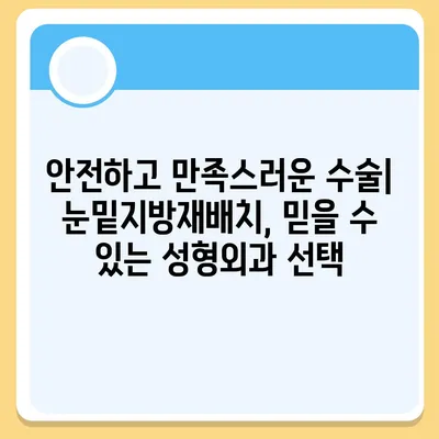 눈밑지방재배치 가격, 병원별 비교분석 | 눈밑 처짐, 눈밑 지방, 눈밑 주름, 성형외과 추천