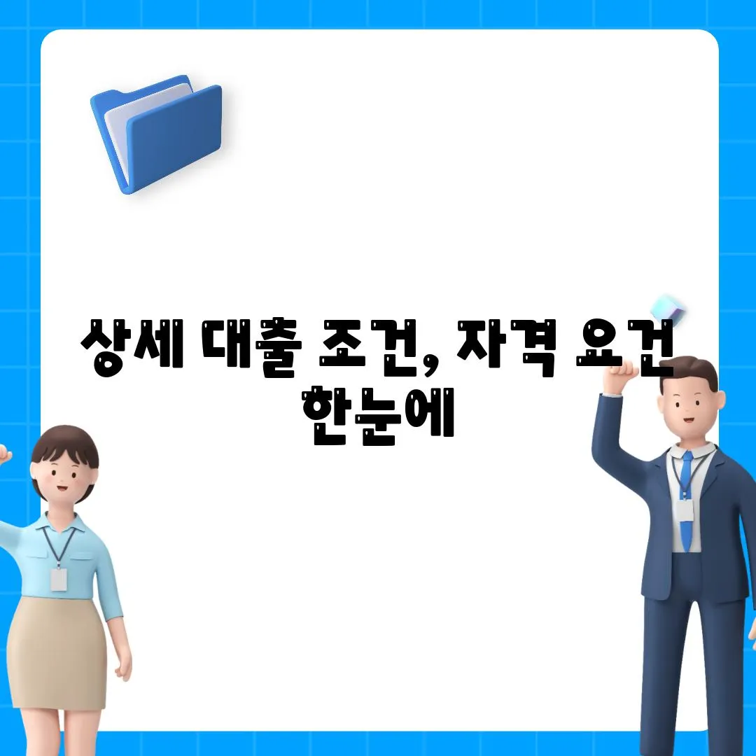 상세 대출 조건, 자격 요건 한눈에