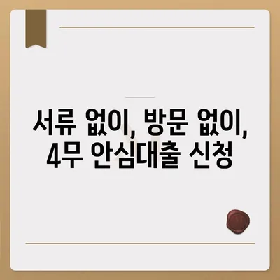 4무 안심대출 신청 가이드| 조건부터 신청까지 | 무서류, 무방문, 무담보, 무보증, 안심대출, 대출 신청