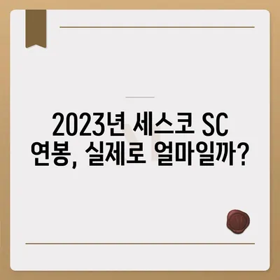 세스코 SC 연봉| 2023년 최신 정보 & 실제 연봉 공개 | 세스코, 연봉, 급여, 채용, 정보