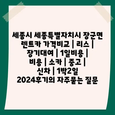 세종시 세종특별자치시 장군면 렌트카 가격비교 | 리스 | 장기대여 | 1일비용 | 비용 | 소카 | 중고 | 신차 | 1박2일 2024후기