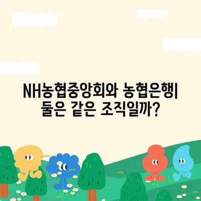 NH농협중앙회 vs 농협은행| 차이점 비교분석 | 농협, 금융, 협동조합, 차이