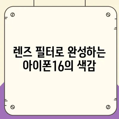 아이폰16 렌즈 필터 | 사진 촬영의 새로운 차원