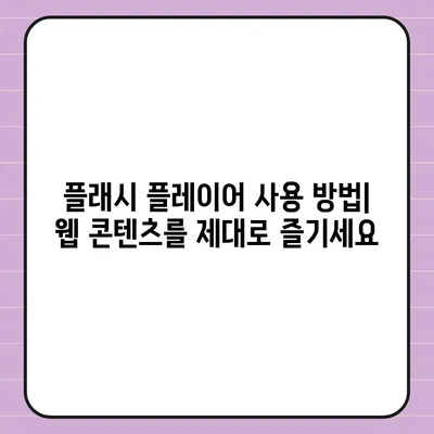 어도비 플래시 플레이어 다운로드 및 설치 가이드 | 최신 버전, 안전한 설치, 사용 방법