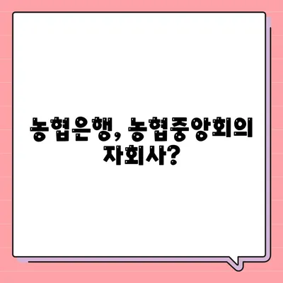 NH 농협중앙회 농협은행 다른점