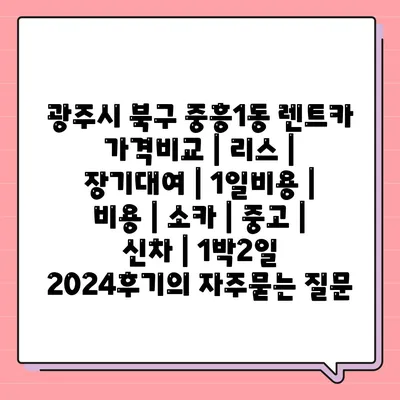 광주시 북구 중흥1동 렌트카 가격비교 | 리스 | 장기대여 | 1일비용 | 비용 | 소카 | 중고 | 신차 | 1박2일 2024후기