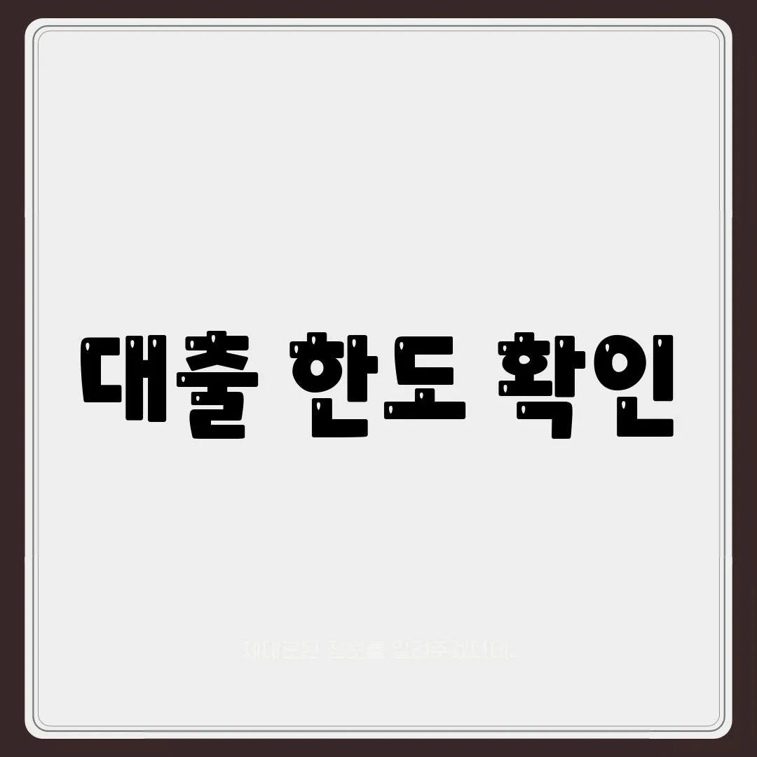 대출 한도 확인