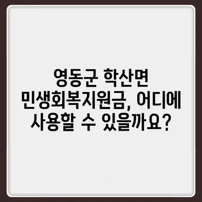 충청북도 영동군 학산면 민생회복지원금 | 신청 | 신청방법 | 대상 | 지급일 | 사용처 | 전국민 | 이재명 | 2024