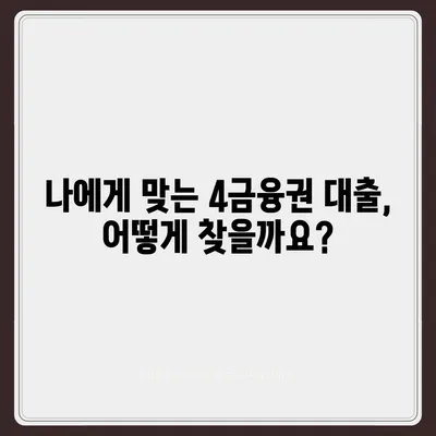 4금융권 대출 신청, 어디서부터 어떻게? | 4금융권 대출, 신청 방법, 필요 서류, 금리 비교, 추천