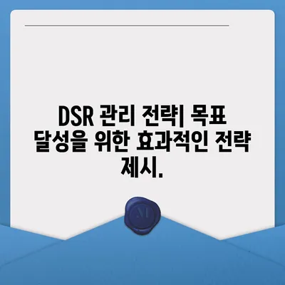 DSR 계산기 활용법| 효율적인 DSR 관리를 위한 실전 가이드 | DSR, 계산, 관리, 전략