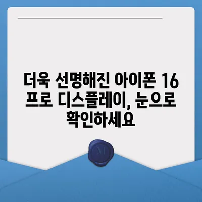 아이폰 16 프로 디스플레이 | 더 크고 밝아졌는가?