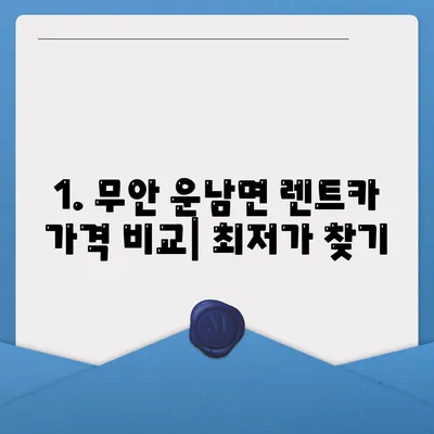 전라남도 무안군 운남면 렌트카 가격비교 | 리스 | 장기대여 | 1일비용 | 비용 | 소카 | 중고 | 신차 | 1박2일 2024후기