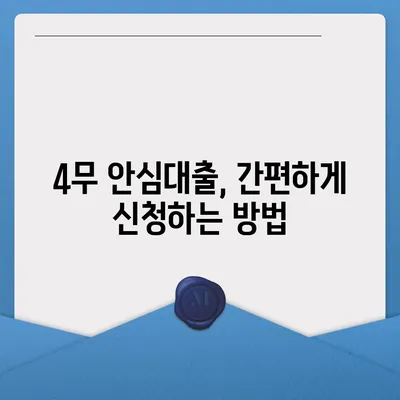 4무 안심대출 신청 가이드 | 조건, 필요서류, 신청방법 총정리