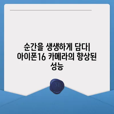 아이폰16 카메라 | 속도와 선명도 모두 극대화