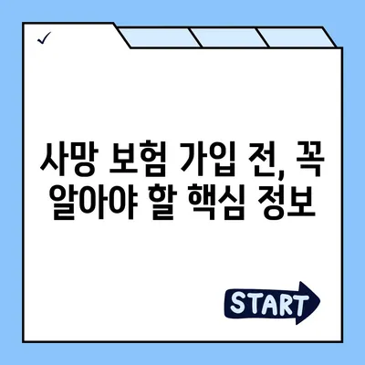 사망 보험 상품