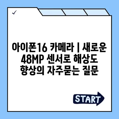 아이폰16 카메라 | 새로운 48MP 센서로 해상도 향상