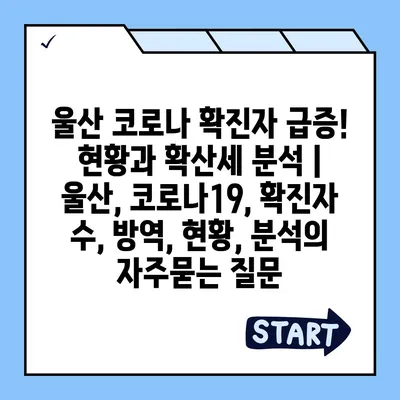 울산 코로나 확진자 급증! 현황과 확산세 분석 | 울산, 코로나19, 확진자 수, 방역, 현황, 분석