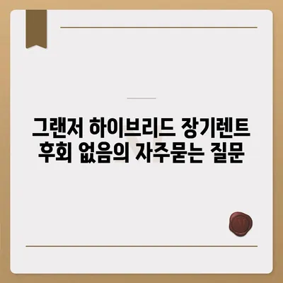 그랜저 하이브리드 장기렌트 후회 없음