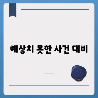 예상치 못한 사건 대비