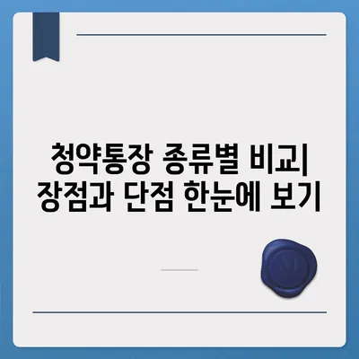 청약통장 개설 완벽 가이드| 종류별 비교 & 필수 정보 | 주택청약, 청약저축, 청약예금, 청약부금, 청약저축, 주택공급