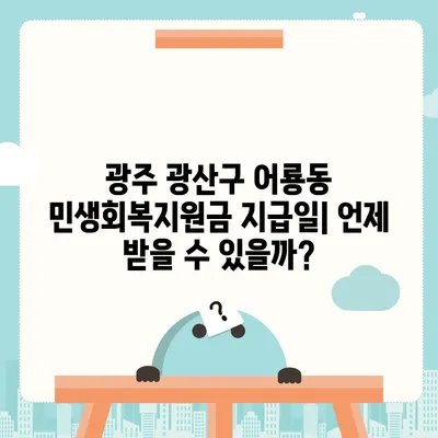 광주시 광산구 어룡동 민생회복지원금 | 신청 | 신청방법 | 대상 | 지급일 | 사용처 | 전국민 | 이재명 | 2024