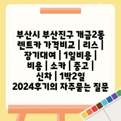 부산시 부산진구 개금2동 렌트카 가격비교 | 리스 | 장기대여 | 1일비용 | 비용 | 소카 | 중고 | 신차 | 1박2일 2024후기