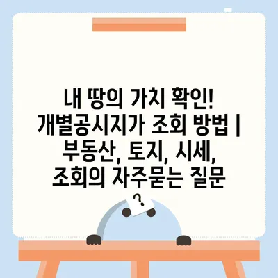 내 땅의 가치 확인! 개별공시지가 조회 방법 | 부동산, 토지, 시세, 조회