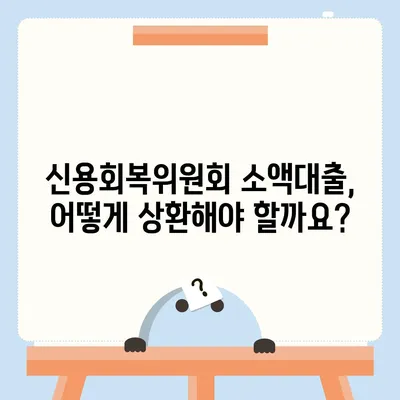 신용회복위원회 소액대출, 나에게 맞는 조건은? | 신용회복, 소액대출, 금리 비교, 상환 방법