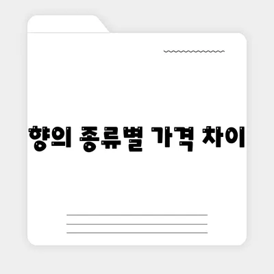 향의 종류별 가격 차이