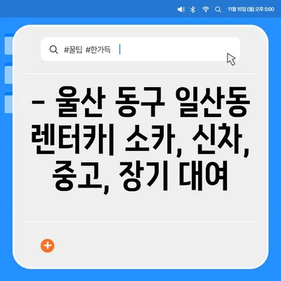 울산시 동구 일산동 렌트카 가격비교 | 리스 | 장기대여 | 1일비용 | 비용 | 소카 | 중고 | 신차 | 1박2일 2024후기