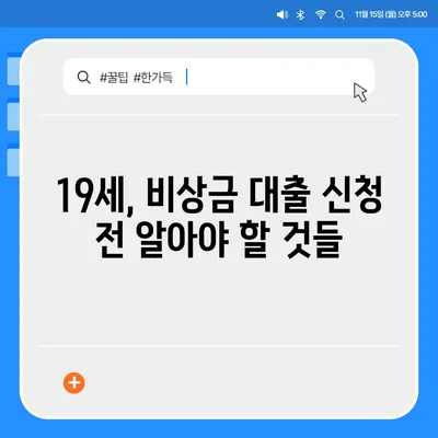 만 19세, 비상금 대출 꼭 필요할 때! 어디서 어떻게 받을까요? | 비상금 대출, 만 19세 대출, 신용대출, 소액대출