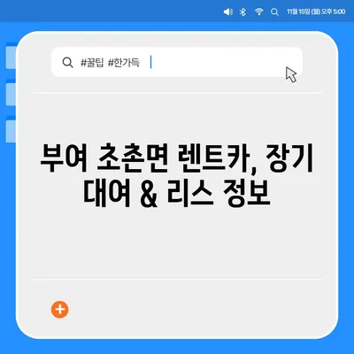 충청남도 부여군 초촌면 렌트카 가격비교 | 리스 | 장기대여 | 1일비용 | 비용 | 소카 | 중고 | 신차 | 1박2일 2024후기