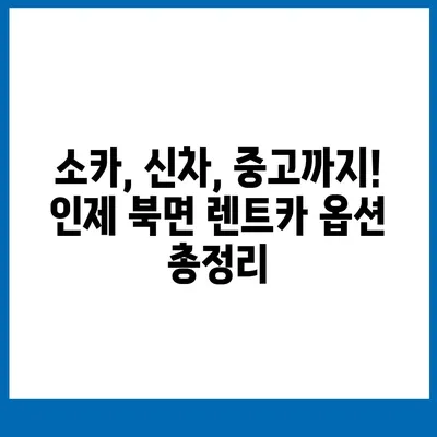 강원도 인제군 북면 렌트카 가격비교 | 리스 | 장기대여 | 1일비용 | 비용 | 소카 | 중고 | 신차 | 1박2일 2024후기