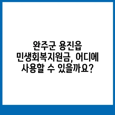 전라북도 완주군 용진읍 민생회복지원금 | 신청 | 신청방법 | 대상 | 지급일 | 사용처 | 전국민 | 이재명 | 2024