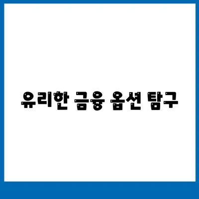 유리한 금융 옵션 탐구