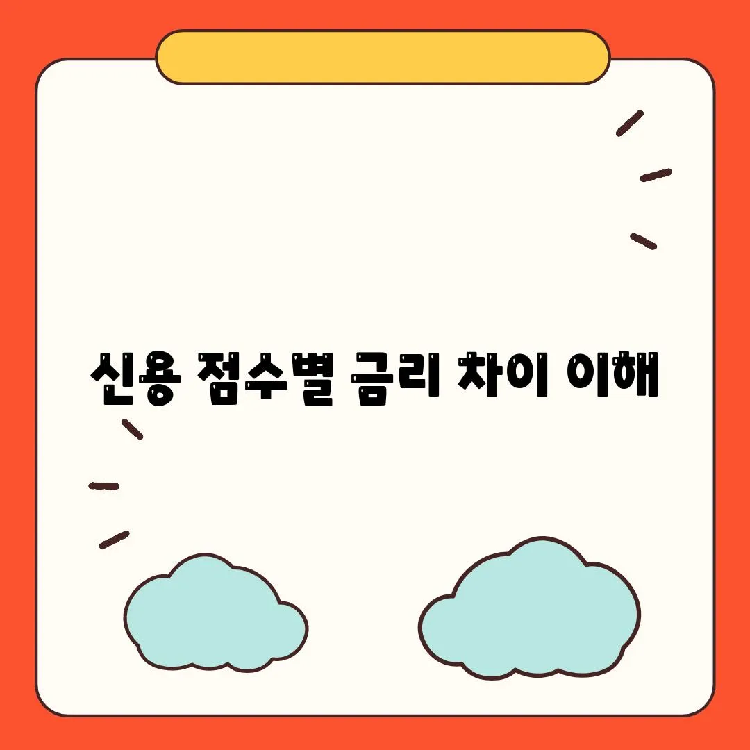 신용 점수별 금리 차이 이해