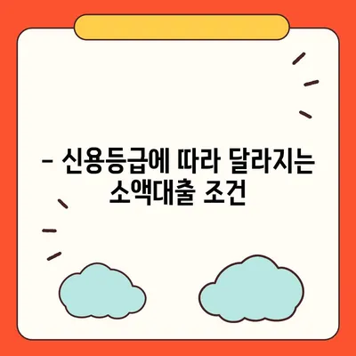 소액대출 조건 완벽 정리 | 신용등급, 한도, 금리, 필요서류, 주의사항